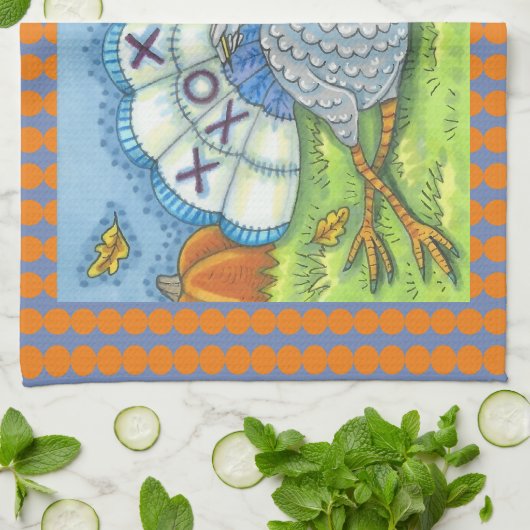 TIC TAC TOE TURKEY THANKSGIVING BIRD KITCHEN TOWEL THEEDOEK (Gevouwen)