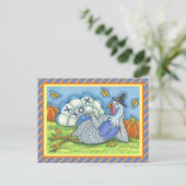 TIC TAC TOE TURKIJE, FUN THANKSGIVING BIRD GAMES BRIEFKAART (Staand voorkant)