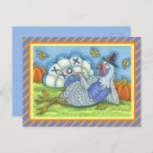 TIC TAC TOE TURKIJE, FUN THANKSGIVING BIRD GAMES BRIEFKAART (Voorkant / Achterkant)