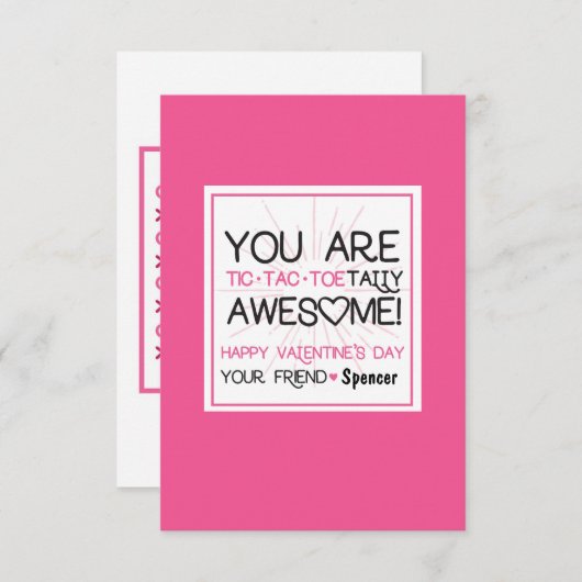 Tic Tac Toe-Valentijn Kaart (Voorkant / Achterkant)