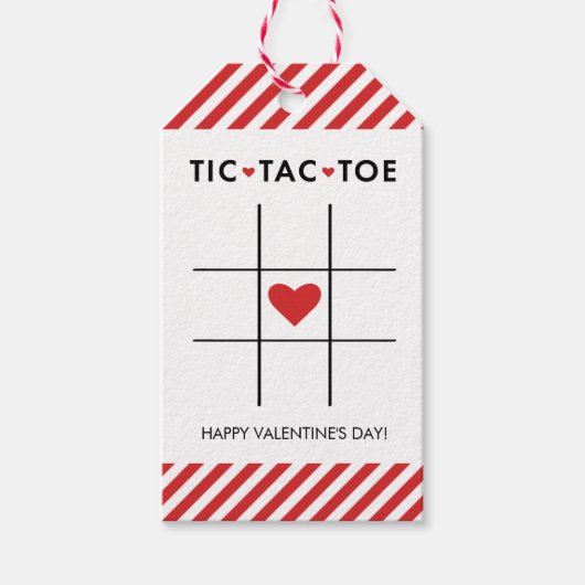 Tic Tac Toe Valentijn, Kinder school klaslokaal Cadeaulabel (Voorkant)