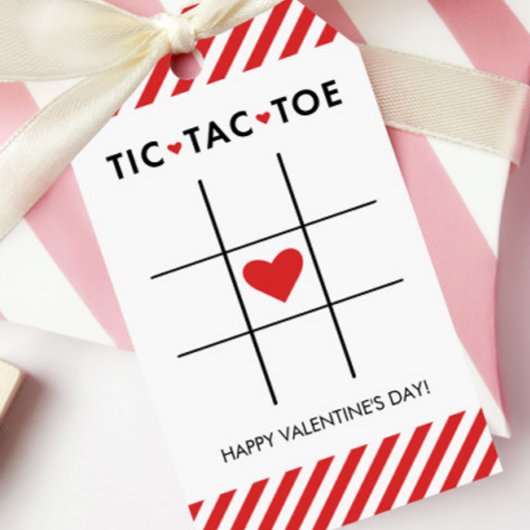 Tic Tac Toe Valentijn, Kinder school klaslokaal Cadeaulabel