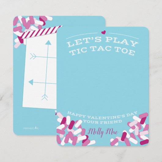 Tic Tac Toe Valentijns Kaart (Voorkant / Achterkant)