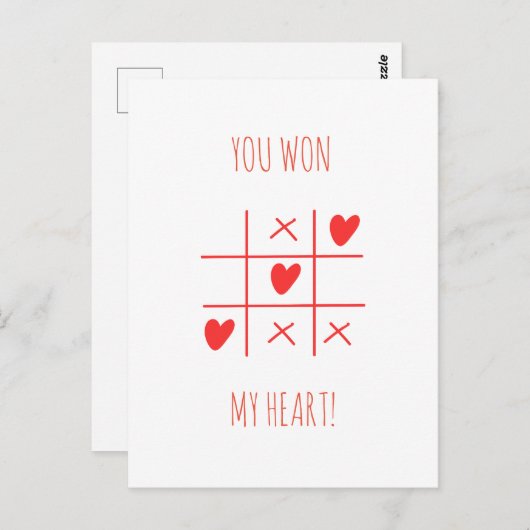 TIC TAC TOE VALENTIJNSDAG BRIEFKAART (Voorkant / Achterkant)