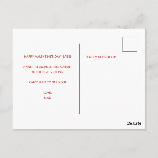 TIC TAC TOE VALENTIJNSDAG BRIEFKAART (Achterkant)