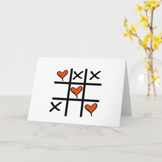 Tic Tac Toe Valentijnsdag Card Kaart (Gele Bloem)