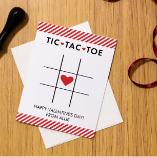 Tic Tac Toe Valentijnsdag, Kid Valentine Feestdagenkaart