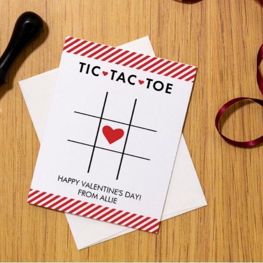 Tic Tac Toe Valentijnsdag, Kid Valentine Feestdagenkaart