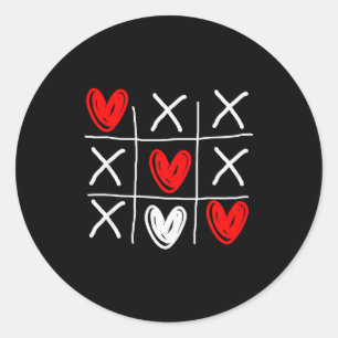 Tic Tac Toe Valentijnsdag Liefdeshart Verliefd Kop Ronde Sticker