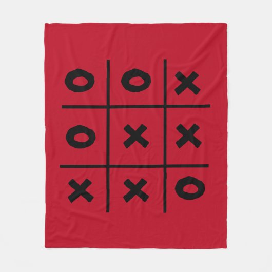 Tic Tac Toe XO Game Holiday Red Fleece Blanket Deken (Voorkant)