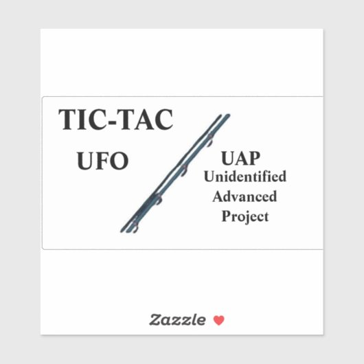 TIC-TAC UFO UAP Custom-Cut Vinyl Sticker (Vel)