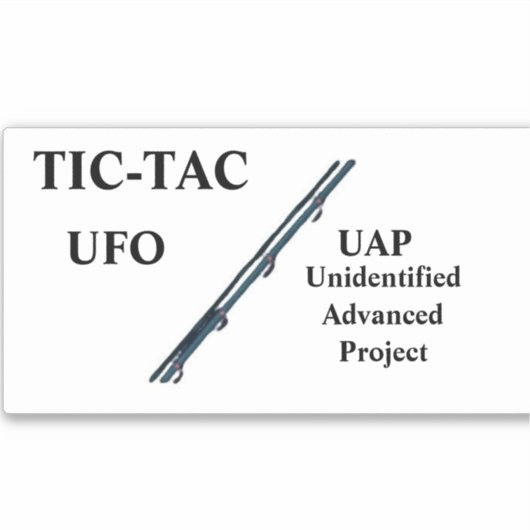 TIC-TAC UFO UAP Custom-Cut Vinyl Sticker (Voorkant)