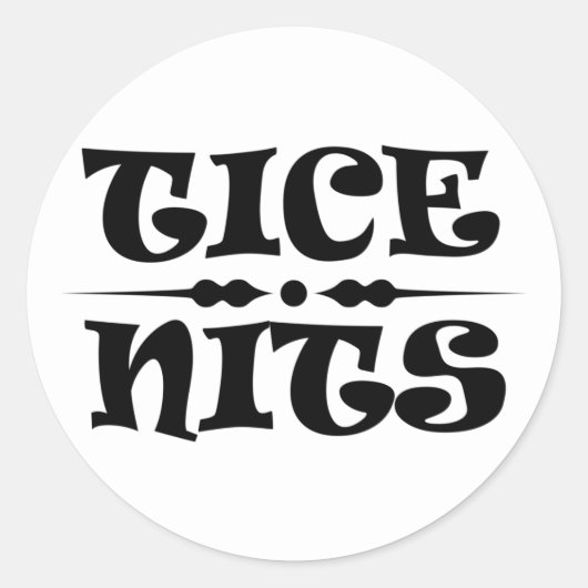 Tice Nits Complimentary Text Classic Round Sticker (Voorkant)