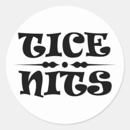 Tice Nits Complimentary Text Classic Round Sticker