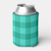 Tichel en turkoois geruit plaid ontwerp blikjeskoeler (Blikje Voorkant)