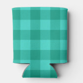 Tichel en turkoois geruit plaid ontwerp blikjeskoeler (Achterkant)