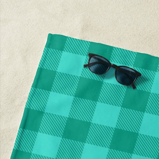 Tichel en turkoois geruit plaid ontwerp strandlaken