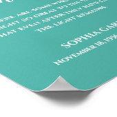 Tichelblauw De Licht Rest Quote Herdenkingsdienst Poster (Hoek)