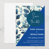 Tichelblauw en blauwe kleur stijl bloemmotief ontw kaart (Voorkant / Achterkant)