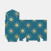 Tichelblauw en goud vintage scheepvaart bedankdoosjes (Uitgevouwen)
