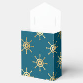 Tichelblauw en goud vintage scheepvaart bedankdoosjes (Geopend)