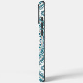 Tichelblauw en lichtbruin modern mandala-ontwerp Case-Mate iPhone case (Achterkant / Links)
