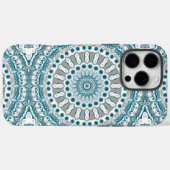 Tichelblauw en lichtbruin modern mandala-ontwerp Case-Mate iPhone case (Achterkant (horizontaal))
