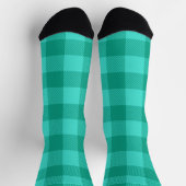 Tichelblauw en turquoise geruit plaid ontwerp sokken (Top)