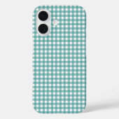 Tichelblauw en wit geruit gingham patroon Case-Mate iPhone case (Achterkant)