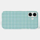 Tichelblauw en wit geruit gingham patroon Case-Mate iPhone case (Achterkant (horizontaal))