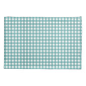 Tichelblauw en wit geruit plaidpatroon kussensloop (Achterkant)