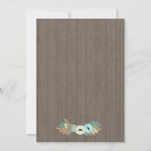 Tichelbloem en kant Rustieke BBQ-huwelijksreceptie Kaart (Achterkant)