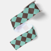 Tichelbruin geruite diamantpatroon satijnen lint (Achterkant)
