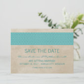 Tichelrode Damast Save the Date Uitnodiging (Staand voorkant)