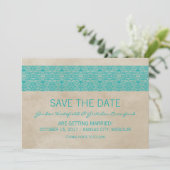 Tichelrode Kanten Save the Date Uitnodiging (Staand voorkant)