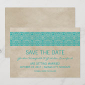 Tichelrode Kanten Save the Date Uitnodiging (Voorkant / Achterkant)