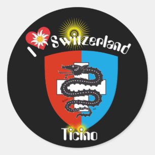Ticino Schweiz Suisse Svizzera Svizra Aufkleber Ronde Sticker
