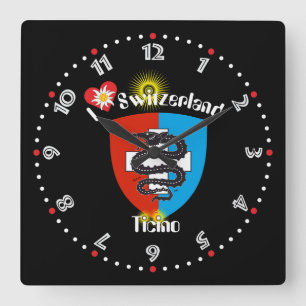 Ticino Schweiz Suisse Svizzera Svizra Uhr Vierkante Klok