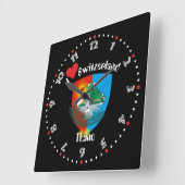Ticino Schweiz Suisse Svizzera Svizra Uhr Vierkante Klok (Hoek)