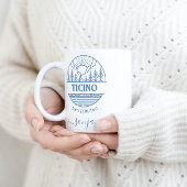 Ticino, Zwitserland | Blauw | Minimalistisch lands Mok