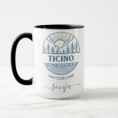 Ticino, Zwitserland | Blauw | Minimalistisch lands Mok (Links)
