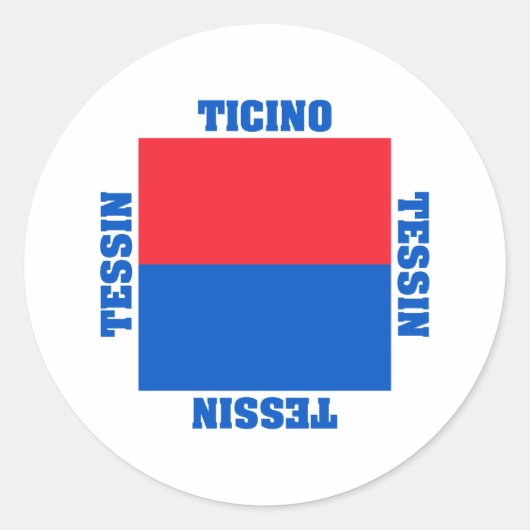 Ticino Zwitserland Kanton Vlag Ronde Sticker (Voorkant)