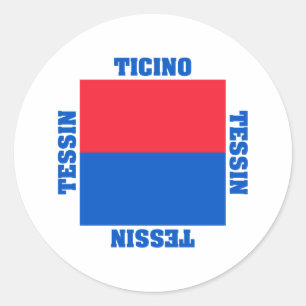 Ticino Zwitserland Kanton Vlag Ronde Sticker
