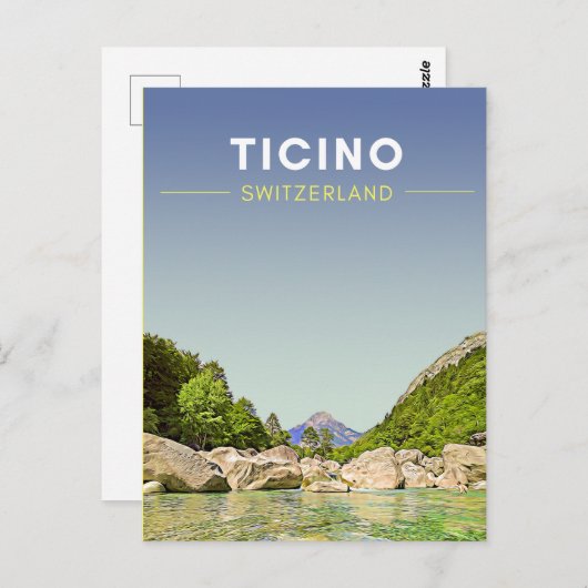 Ticino Zwitserland reizen Briefkaart (Voorkant / Achterkant)