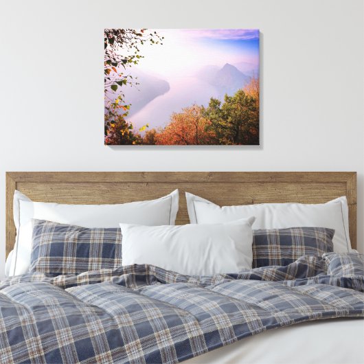 Ticino, Zwitserland: Uitzicht uit Monte Bre Canvas Afdruk (Insitu (Slaapkamer))