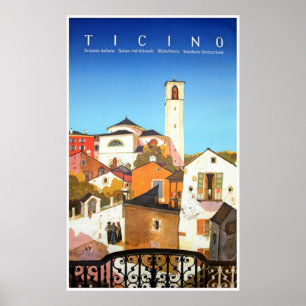 Ticino, Zwitserland Vintage Travel Poster