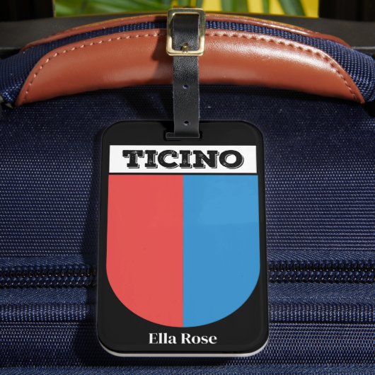 Ticino, Zwitserland | Wapenmunt Bagagelabel (Voorkant Insitu 2)