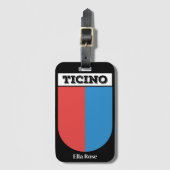 Ticino, Zwitserland | Wapenmunt Bagagelabel (Voorkant (verticaal))