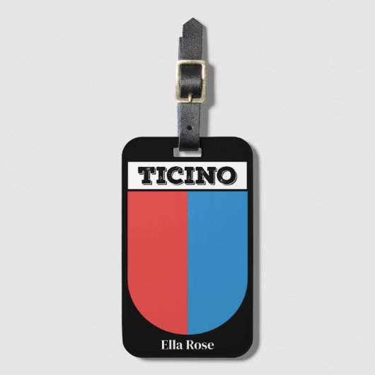 Ticino, Zwitserland | Wapenmunt Bagagelabel (Voorkant (verticaal))
