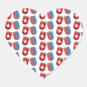 Ticino, Zwitserland. Zwitserse en kanton wapenschi Hart Sticker (Voorkant)